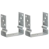 vidaXL Fence Anchors 2 pcs Silver 14x6x15 cm Galvanised Steel