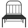 vidaXL Metal Bed Frame without Mattress with Headboard Black 75x190cm