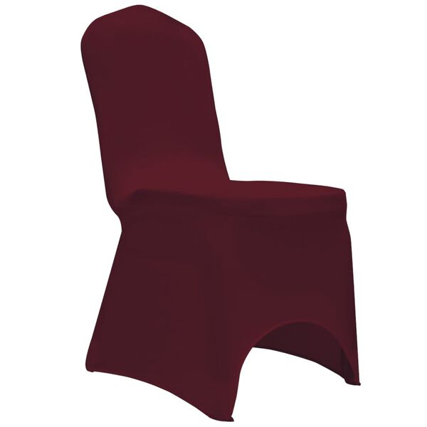 vidaXL Chair Cover Stretch Burgundy 12 pcs