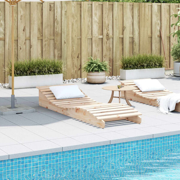 vidaXL Sun Lounger 205x60x31.5 cm Solid Wood Pine