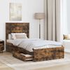 vidaXL Bed Frame with Headboard Smoked Oak 90 x 190 cm Engineered Wood