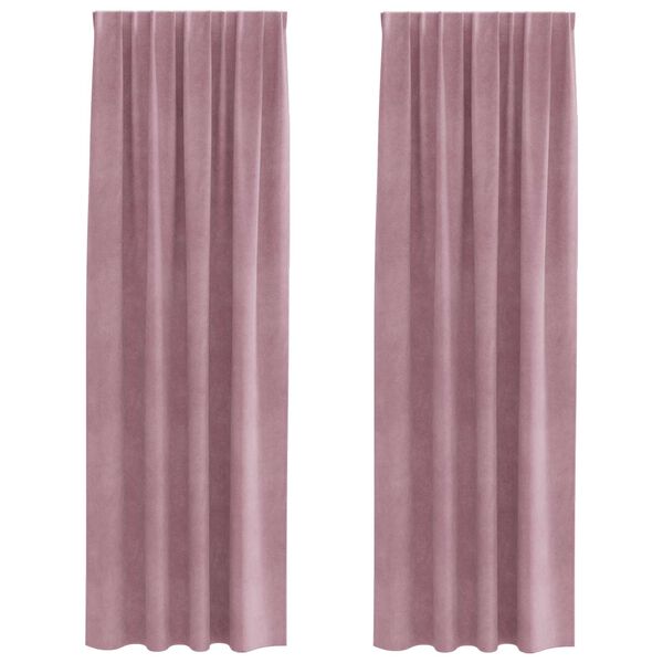 vidaXL Curtains with Curtains 2 pcs Dark pink 140 x 225 cm Velvet