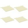 vidaXL Seat Cushions SOEST 4 pcs 100% Polyester Cream 50 x 50 x 3 cm