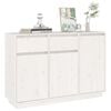 vidaXL Sideboard White 110x34x75 cm Solid Wood Pine