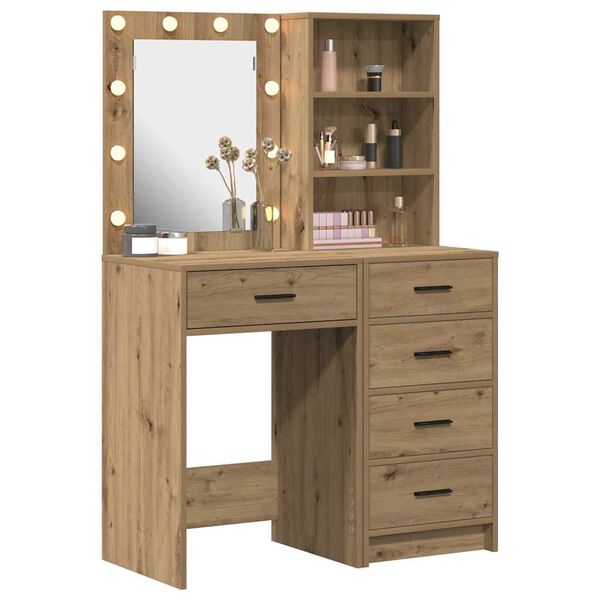 vidaXL Dressing Table 2 pcs Brown 50 x 41 x 135 cm Engineered wood