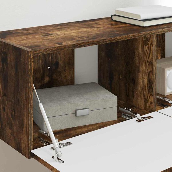 vidaXL TV Wall Cabinet Wall-mounted 2 pcs Smoked Oak 98 x 31 x 29.5 cm