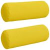 vidaXL Bolster Pillows 2 pcs Light Yellow Ø 25 x 70 cm Fabric