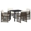 vidaXL Garden Dining Set 5 pcs Brown Poly Rattan