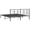 vidaXL Metal Bed Frame without Mattress with Headboard Black 183x213cm