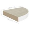 vidaXL Wall Corner Shelves 4 pcs Oak and White 25x25x3.8 cm MDF