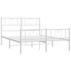 vidaXL Metal Bed Frame without Mattress with Footboard White 120x190cm