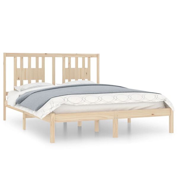 vidaXL Bed Frame without Mattress Solid Wood 160x200 cm (810027+818680)
