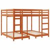 vidaXL Triple Bunk Bed Frame Wax brown 160 x 200 cm Solid Pine Wood