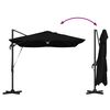 vidaXL Cantilever Roma Parasol Black and Black 352 x 251 x 265 cm