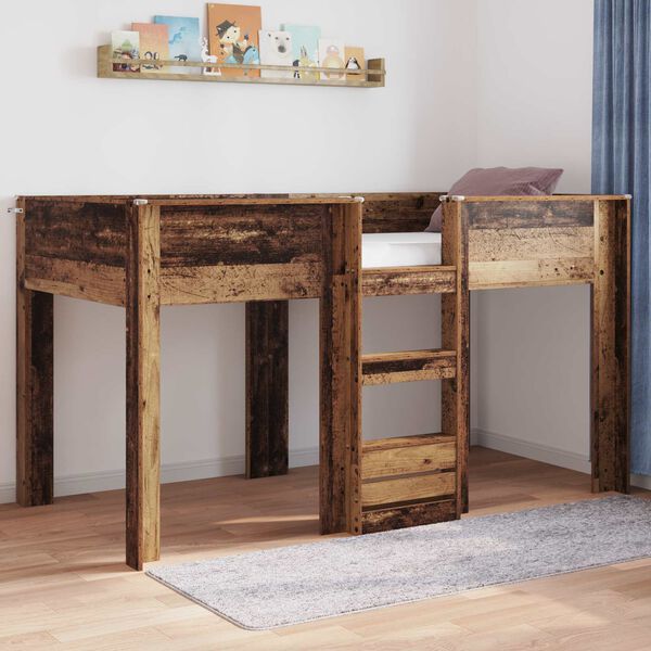 vidaXL Bunk Bed for Kids Old Wood 100 x 200 cm Engineered wood