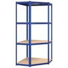 vidaXL 4-Layer Shelves 3 pcs Blue Steel&Engineered Wood