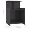 vidaXL Bed Cabinets 2 pcs High Gloss Grey 40x35x60 cm Engineered Wood