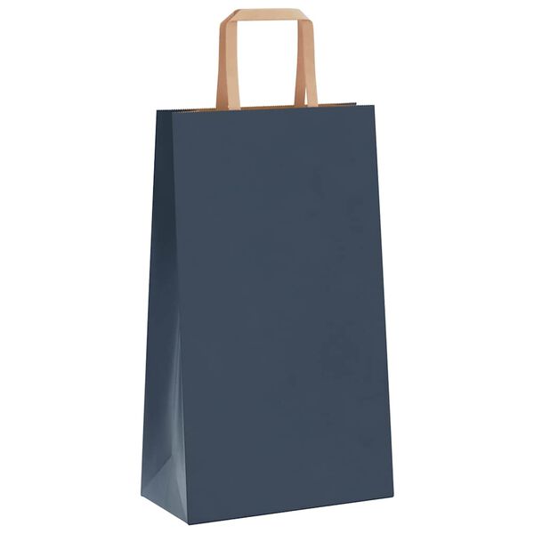 vidaXL Paper Bags 50 pcs with Handles Blue 21x11x36 cm
