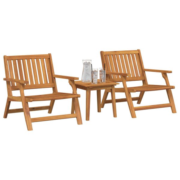 vidaXL Outdoor Dining Set 3 pcs Brown Solid Acacia wood