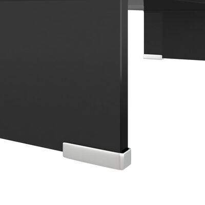 vidaXL TV Stand/Monitor Riser Glass Black 60x25x11 cm