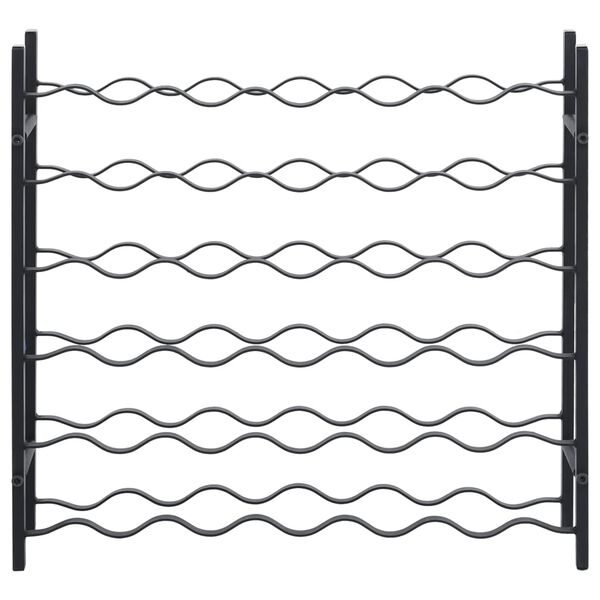 vidaXL Wine Rack for 36 Bottles Black Iron