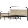 vidaXL Metal Bed Frame without Mattress Sonoma Oak 140x200 cm