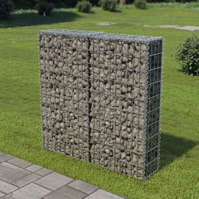 vidaXL Gabion Wall with Covers Galvanised Steel 100x20x100 cm | vidaXL ...