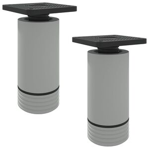 vidaXL Furniture Feet Adjustable 2 pcs White 64 x 64 x 100 mm PP