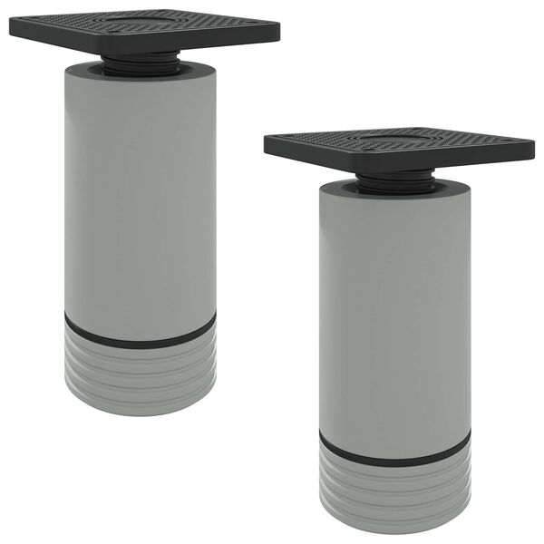 vidaXL Furniture Feet Adjustable 2 pcs White 64 x 64 x 100 mm PP