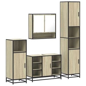 vidaXL 4&nbsp;Piece Bathroom Furniture Set&nbsp;Sonoma Oak Engineered Wood