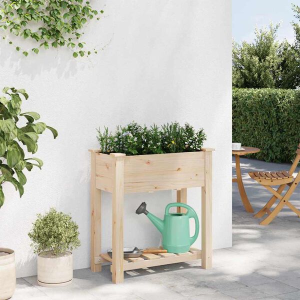vidaXL Garden Planter Beige 71 x 37 x 76.5 cm Solid Fir Wood