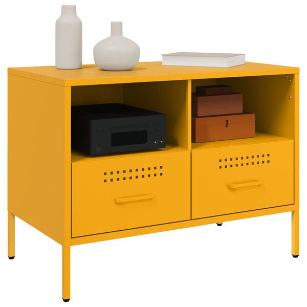 vidaXL TV Cabinets 2 pcs Mustard Yellow 68x39x50.5 cm Steel
