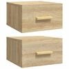 vidaXL Wall-mounted Bedside Cabinets 2 pcs Sonoma Oak 35x35x20 cm