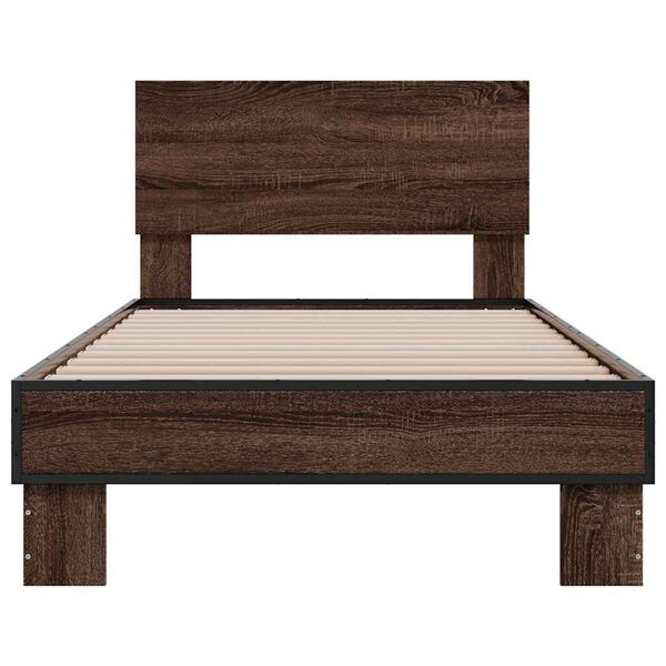 vidaXL Bed Frame without Mattress Brown Oak 100x200 cm