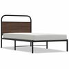 vidaXL Bed Frame Without Mattress 90x190 cm Single Brown Oak Engineered Wood