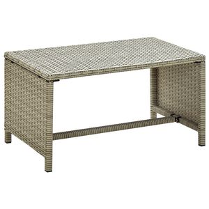 vidaXL Coffee Table | Beige | PE Rattan, Powder-Coated Steel | 70 cm Table