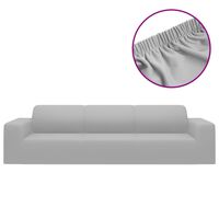 vidaXL 4-Seater Stretch Couch Slipcover Grey Polyester Jersey