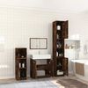 vidaXL 4 Piece Bathroom Furniture Set Smoked Oak Engineered Wood