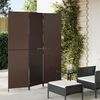 vidaXL Room Divider 3 Panels Brown Poly Rattan