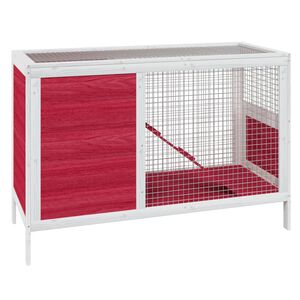vidaXL Rabbit Hutch Red 103x44x69.5 cm Solid Wood Pine