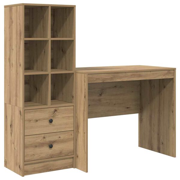 vidaXL Desk with Drawer 2 pcs Artisan Oak
