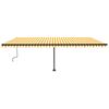 vidaXL Manual Retractable Awning with LED 600x350 cm Yellow and White