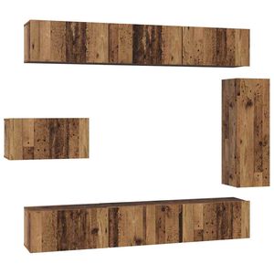 vidaXL TV Cabinet Set Wall-mounted 8 pcs Old Wood Engineered Wood