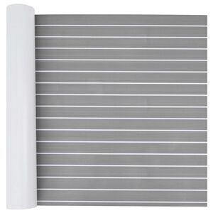 vidaXL Boat Mat Striped Light Grey and White 240 x 90 cm EVA