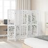 vidaXL Room Divider 6 Panels White Solid Wood Paulownia