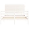vidaXL Bed Frame without Mattress White 120x200 cm Solid Wood