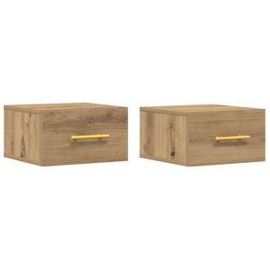 vidaXL Bedside Cabinet Wall-mounted 2 pcs Artisan Oak 35 x 35 x 20 cm