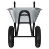 vidaXL Wheelbarrow Silver and Black 137 x 60 x 65.5 cm Steel
