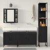 vidaXL Bathroom Furniture Set with Shelf 4 pcs Black Engineered wood