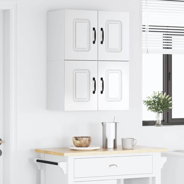 vidaXL Kitchen Cabinet Kalmar 2 pcs High Gloss White 60 x 31 x 40 cm